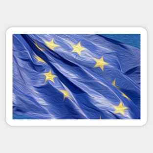 European Union flag oil paint effect Sticker